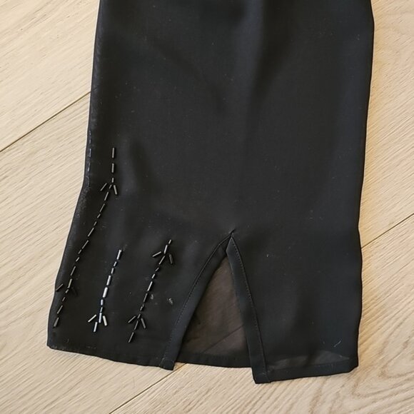 Vintage Yves St. Clair Black Sheer Dressy Evening Beaded Cardigan Large - Picture 7 of 8